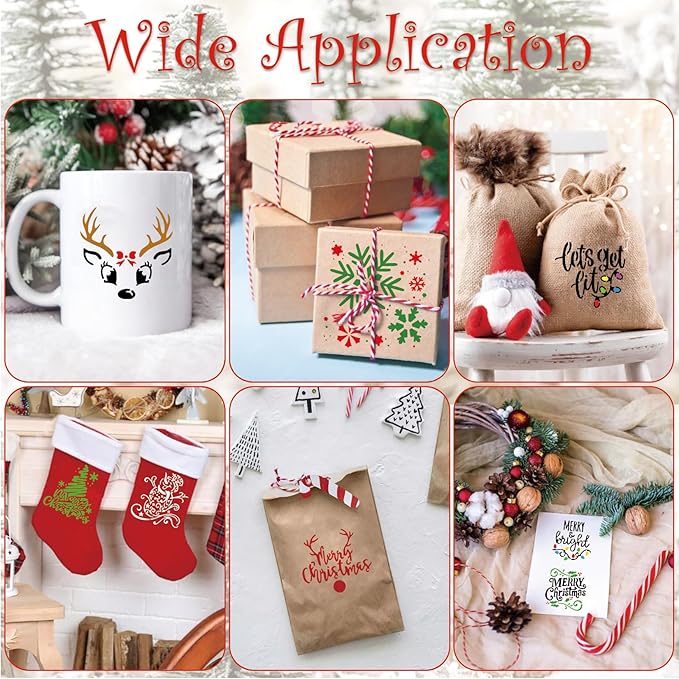 36 Pcs Small Christmas Stencils for Painting on Wood 3 Inch Reusable Christmas Ornament Stencil for Crafts Wood Card Paper Fabric (36 Christmas)