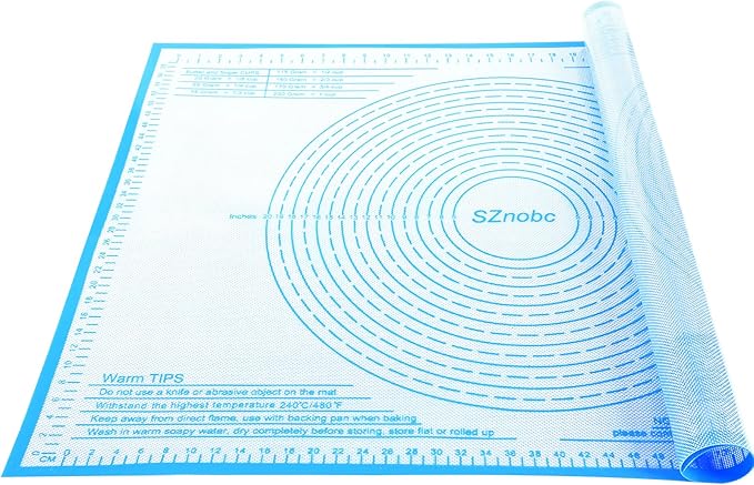 Silicone Pastry Mat 26'' By 34'' Extra Large Baking Mat with Measurements for Dough Rolling, Kneading Board, Kitchen Counter Mats for Dough, Pastry, Fondant, Pie Crust, Cookies, Bread, Pasta, Pizza