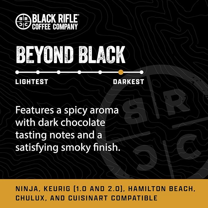 Black Rifle Coffee Company Dark Roast K Cups - Single Serve K Cups Coffee Pods - Kcup Pods Compatible with Keurig 1.0 & 2.0 - Made from Pure Arabica Beans (Beyond Black, 84 Count)