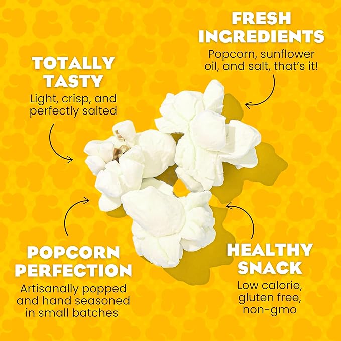 Live Love Pop Sea Salt Flavored Gourmet Popcorn, 4.4 Oz (Pack of 6), Healthy Snack, Gluten Free, Vegan & Non-GMO, Mission Driven Munchies