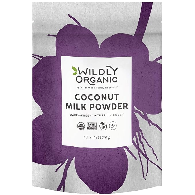 Wildly Organic Coconut Milk Powder 16 Oz, 1 lb Bag - Organic, Dairy-Free, Dry Milk Powder, Unsweetened, Dehydrated, Gluten-Free, Soy-Free, Non-GMO, Kosher, Vegan, 97% Coconut Milk with Zero Fillers | Makes Coconut Milk & Cream by Adding Water, Perfect ...
