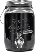 Willow & Everett Cold Brew Coffee & Iced-Tea Maker Pitcher, 2 L Glass Dispenser w/Metal Spigot & Mesh Filter Iced Coffee & Sun Tea Brewing System