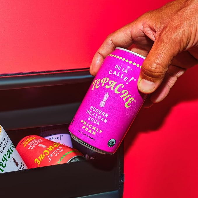 De La Calle Tepache - Cactus Prickly Pear - Modern Mexican Soda - Craft Fermented Pineapple Sparkling Beverage - Certified Organic, Antioxidant Rich, Non-Alcoholic, Healthy Soda, Low Sugar, Low Calorie, Non-GMO