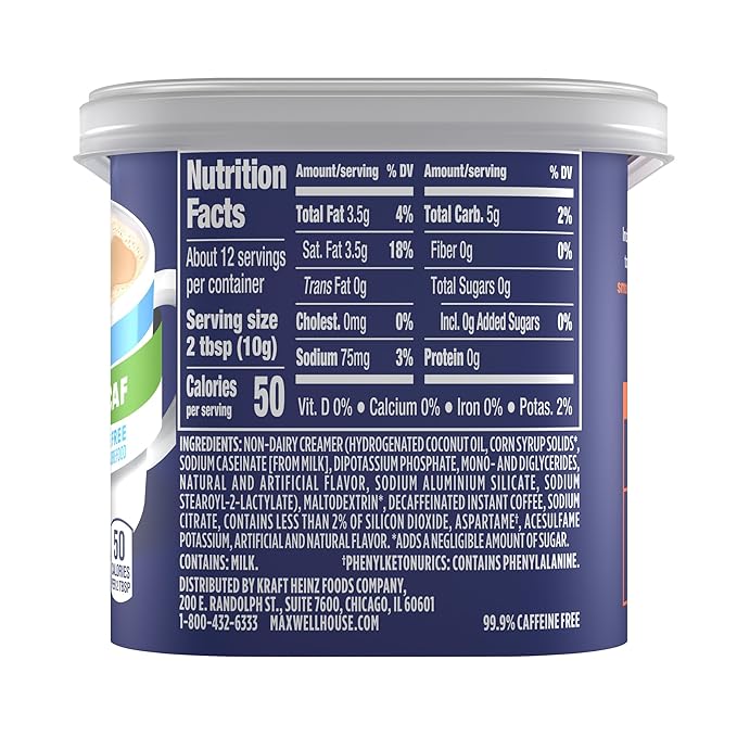 Maxwell House Sugar-Free French Vanilla Cafe Decaf Instant Cafe-Style Beverage Mix, 4.3 oz. Canister