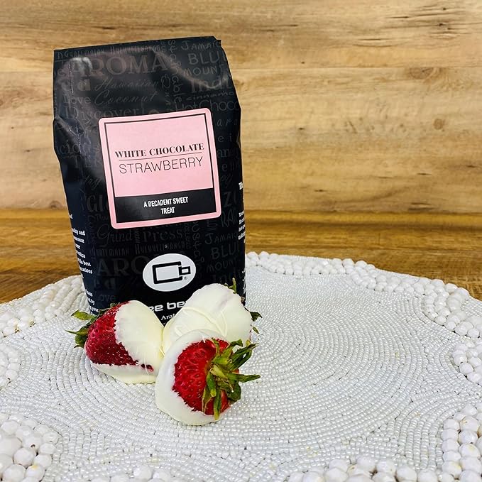 White Chocolate Strawberry Flavored Coffee, Specialty Arabica Coffee, Medium Roast, 12 ounce, Automatic Drip (Ground)