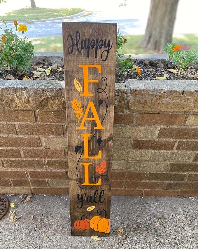 Fall Stencils for Painting on Wood Happy Fall Y’All Stencil Reusable Hey There Pumpkin Stencils for Porch Sign