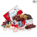 David's Cookies Christmas Cookies Gift Box 24 Pack, Fresh Baked Assorted Mini Cookies in Winterwonderland Tin with Chocolate Chip, White Chocolate Chip & Red Velvet - Gourmet Holiday Food Gift Basket