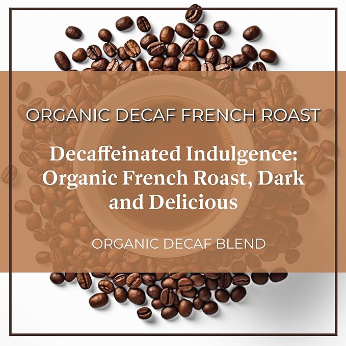 San Diego Coffee Organic French Roast DECAF, Dark Roast, Whole Bean Coffee, 16-Ounce Bag Café en grano tostado descafeinado
