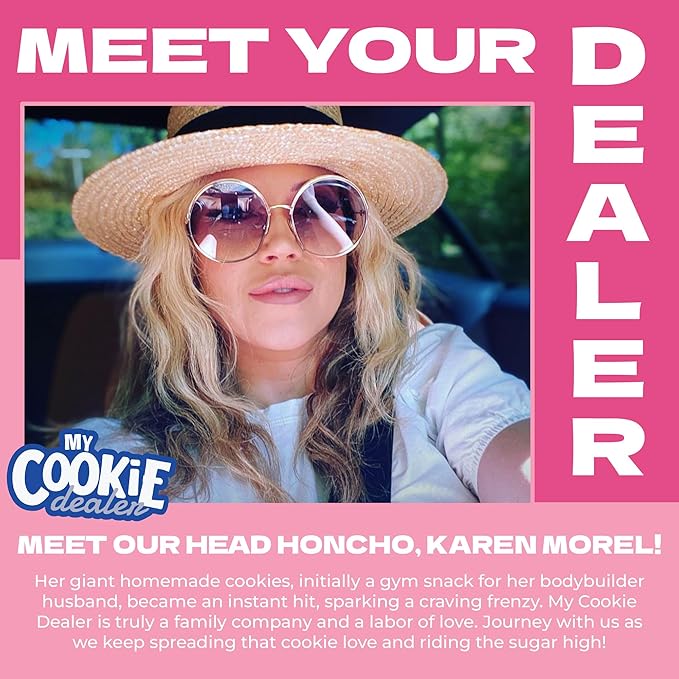 My Cookie Dealer Protein Cookies, Strawberry Creme (2.2oz, Pack of 6) - 15g Protein per Cookie - Individually Wrapped Workout Snacks for On-The-Go Travel