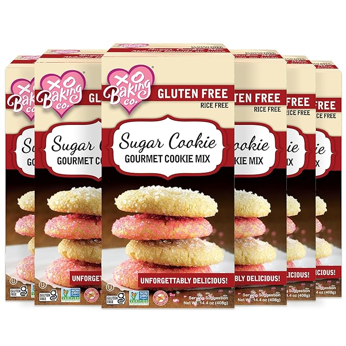 XO Baking Co. Sugar Cookie Mix - Non-GMO Sugar Cookie Dough Mix - Birthday and Holiday Cookies (6 Pack) (6 Pack)