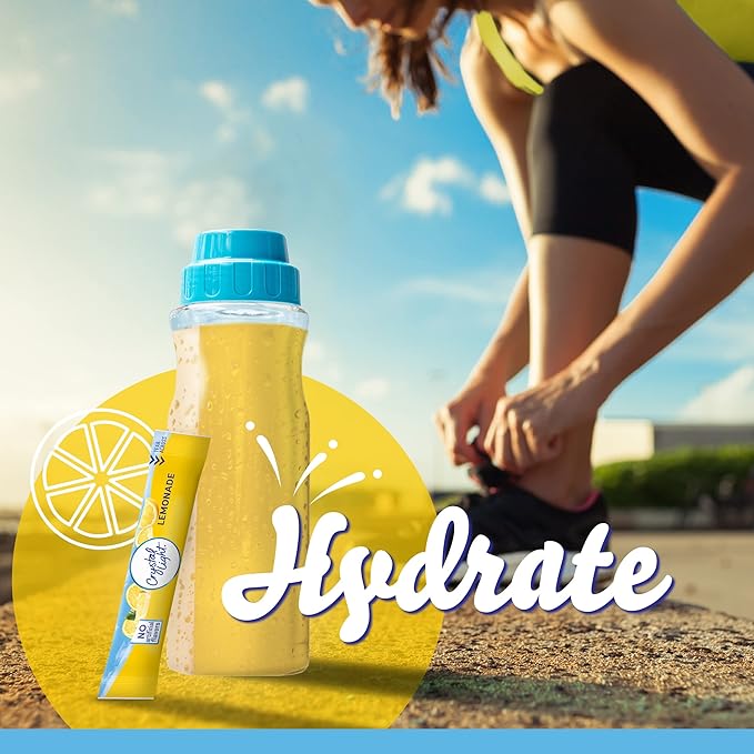 Crystal Light Lemonade Naturally Flavored Powdered Drink Mix, 120 ct Pack, 12 Boxes of 10 On-the-Go-Packets