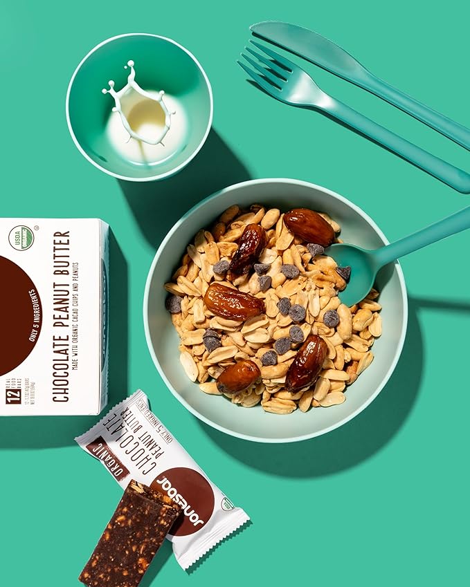 JONESBAR Organic Plant Based Protein Bars | Chocolate Lovers Pack | Fruit & Nut Bar, Kosher, Gluten Free, Breakfast Bars, School Snacks, Vegan Snack & Healthy Snacks for Adults and Kids (Pack of 12)