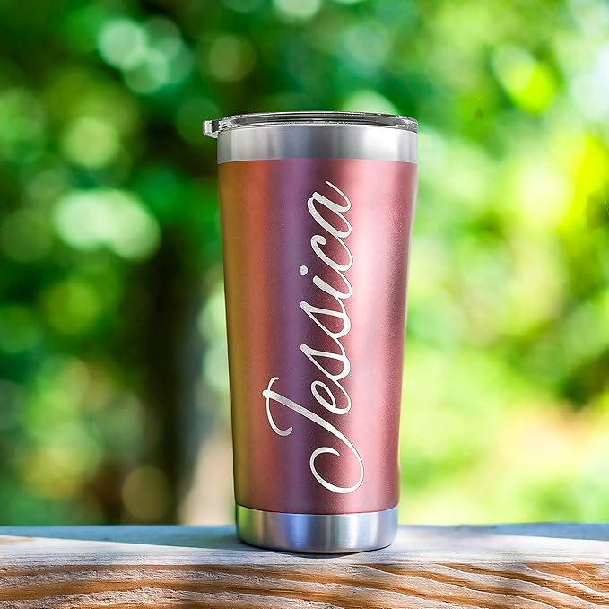 Be Burgundy Personalized Tumbler with Engraved Name - 12 Designs, 30 Oz Coffee Tumbler with Slider Lid, Black - Double Wall Insulated, Personalized Gift for Him & Her