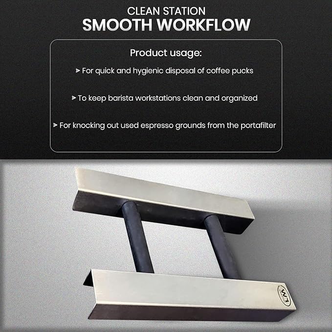Rattleware Stainless Steel Knock Chute (15” x 11”) - Ideal for Slim Jim Garbage Can - Double-Sided, Heavy Duty Espresso Grounds Knock Box - Barista Essential for High-Volume Settings