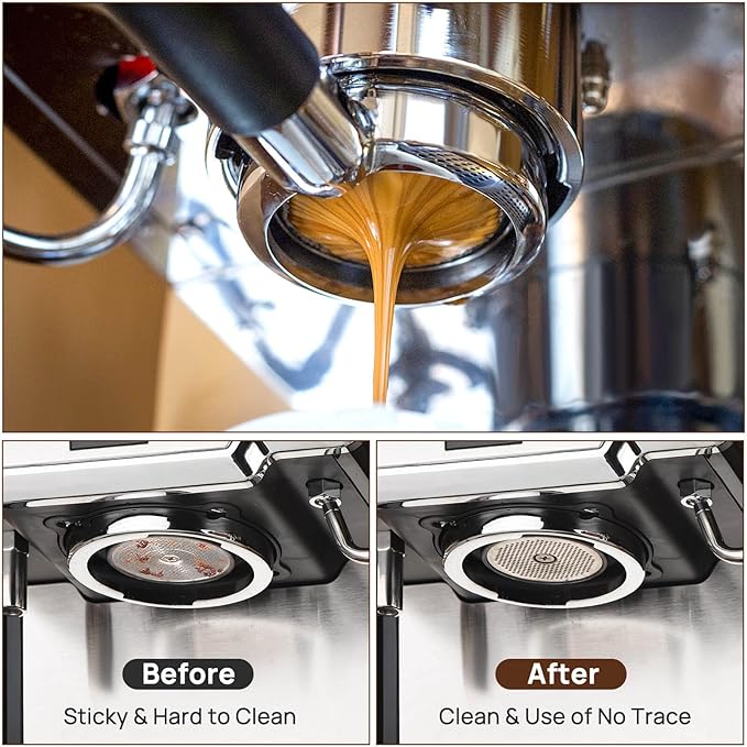 53.5mm Espresso Puck Screen, Espresso Filter for 54mm Portafilter Filter Basket, Reusable Espresso Screen with 1.7mm Thickness 150μm 316 Stainless Steel