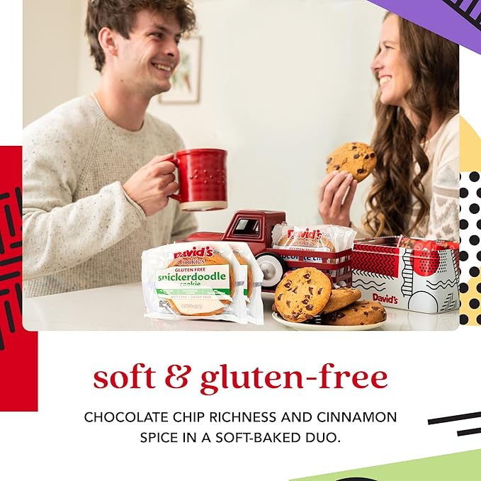 David's Cookies Gluten-Free Cookies Gift in Sweet Sampler Tin – Chocolate Chip & Snickerdoodle Cookies – Gourmet Bakery Treats – Soft & Chewy, Premium Dessert Gift for Birthdays & Special Occasions