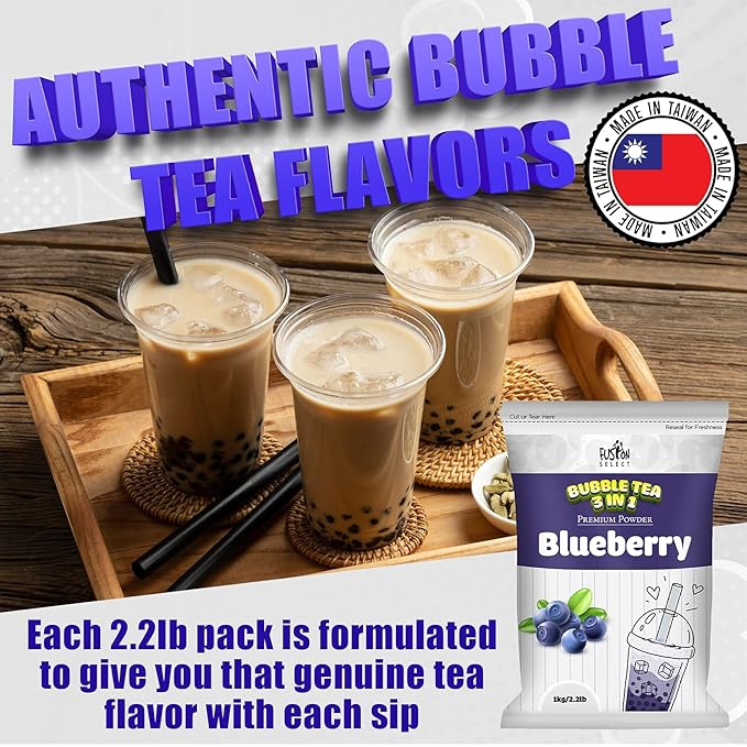 Fusion Select 2.2lb Boba Tea Powder Thai Tea Mix Flavored 3-in-1 Drink Powder with Cream & Sugar - Instant Pre-Mixed Beverage for Hot or Cold Blends or Yummy Frappes Bubble Tea