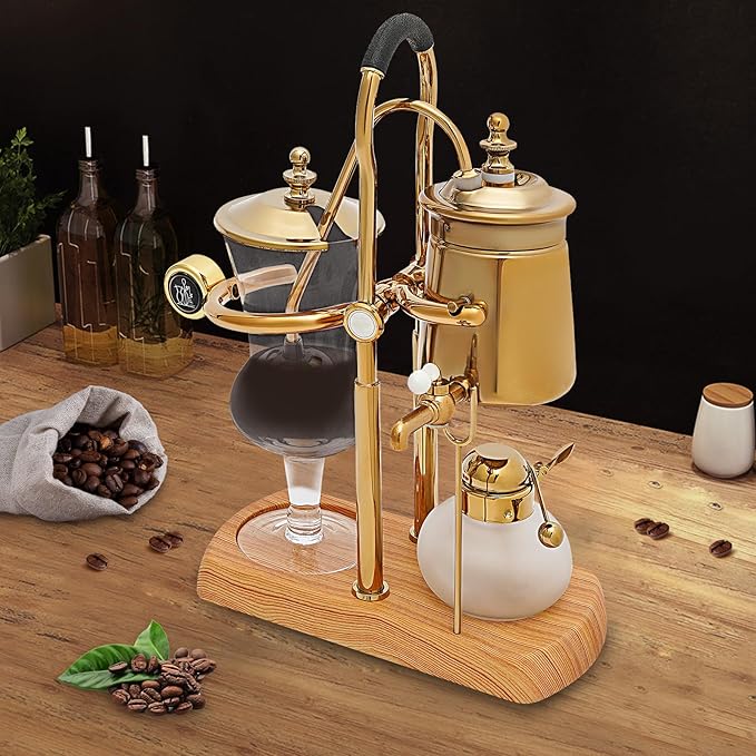 Retro Coffee Brewer,Belgium Luxury Royal Family Balance Syphon Coffee Maker,Vintage Coffee Maker with Filter