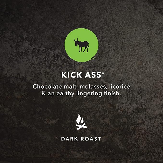 Kicking Horse Coffee Kick Ass, Dark Roast, Whole Bean, Certified Organic, Fairtrade, Kosher, Black, 1 Kg, Pack of 6