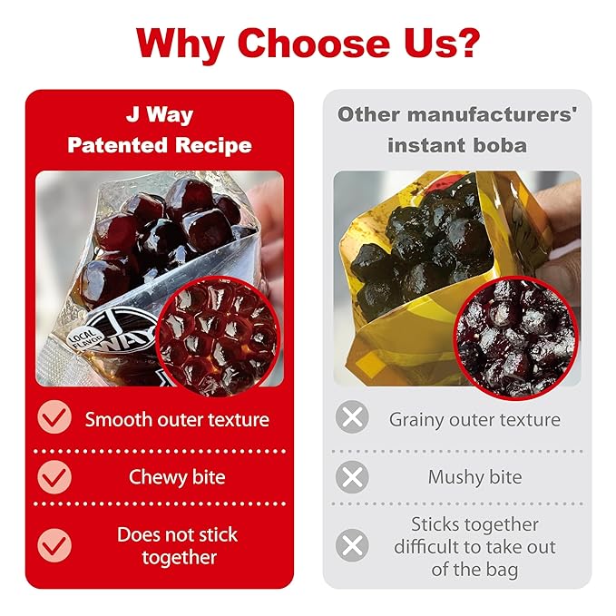J WAY LOCAL FLAVOR BOBA Authentic Instant Tapioca Boba Pearls Bulk, 60 Servings for Milk Tea,Smoothies and Desserts,Fruity Flavor (Ready in Just 20 Seconds,No Preservatives,Gluten Free)