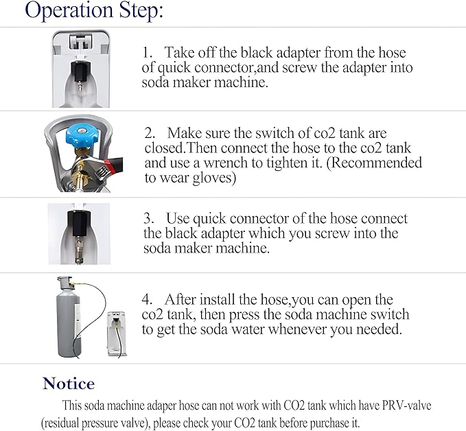 Soda Machine Co2 Adapter with High Pressure Stainless Steel External Hose, CGA320 Co2 Tank Direct Adapter to TR21-4 Soda Water Machine Compatible with Jet Aqua Fizz(36 inch)