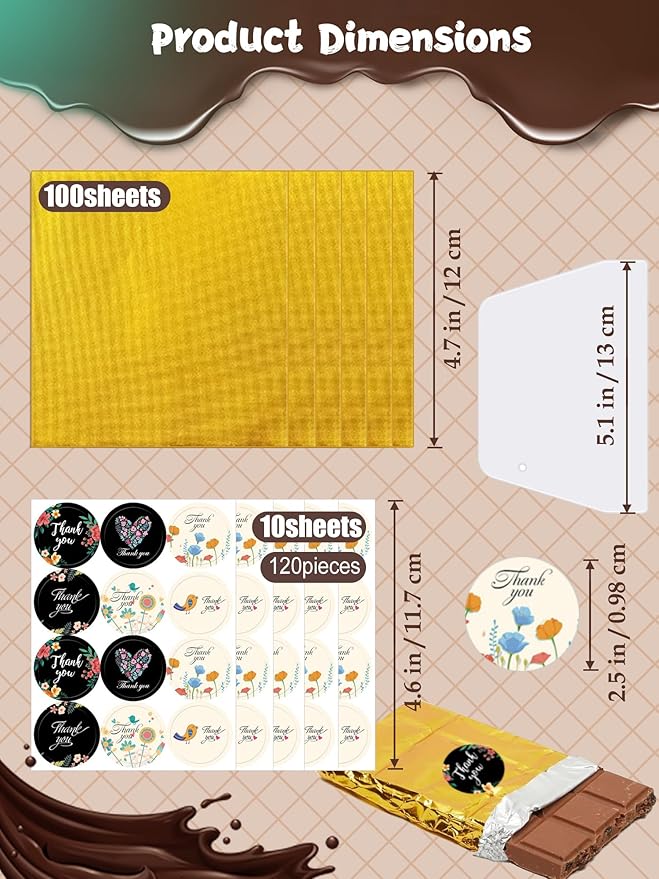 (120PCS) 6 Models Deep Chocolate Bar Mold - Food Grade Silicone Mold for Dubai Chocolate Bar Pistachio,With Recipes/Scraper/Wrapping Paper/Stickers