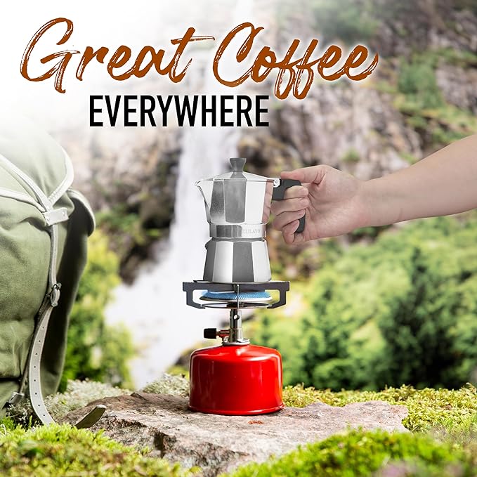 Zulay Moka Pot Espresso Stovetop Coffee Maker - Leak-Proof, Stainless Steel, Easy to Clean, Heat Resistant Handle & Knob - Makes 3 Espresso Cups - Silver