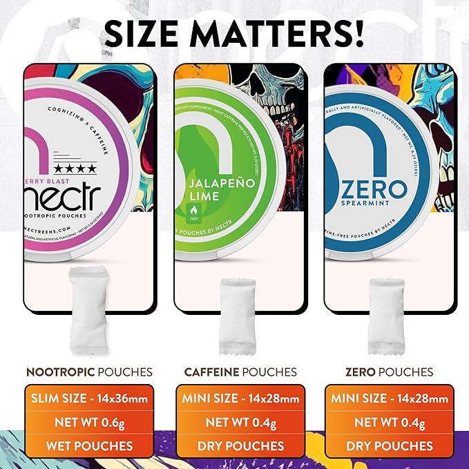 Nectr Energy Nootropic Pouches – Fresh Mint Flavored, Caffeine Pouches with Cognizin® Citicoline. Nicotine-Free Sugar-Free Brain Treats. Smooth, Sustained Focus & Energy Supplement - 1 Puck of 16pcs