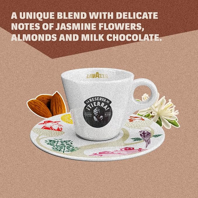 Lavazza Tierra! Selection Whole Bean Coffee Blend, Medium Roast, 2.2LB Bag , 100% Arabica, Rainforest Alliance Certified, sustainably grow