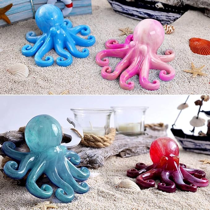 Octopus Resin Mold, Gasusen 3D Sea Animals Octopus Silicone Molds for Epoxy Resin Casting, Soap Candles Making, Home Decor Gifts, DIY Craft