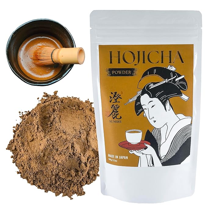 SUMIRE Hojicha Powder Rich Aroma from Kagoshima, Japan - Roasted Flavor, Caffeine-Light, Fine Texture, Easy Mix (Hojicha Powder)