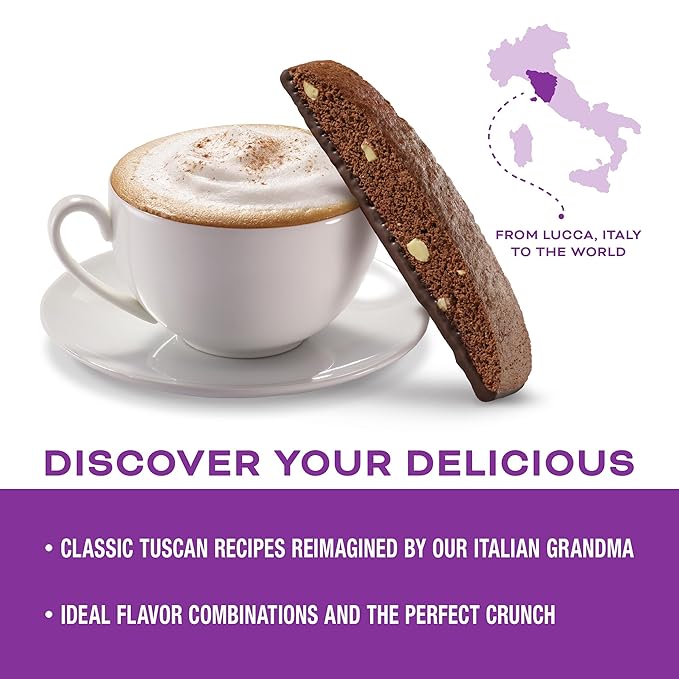 Nonni's Dark Chocolate Almond Biscotti Italian Cookies - 3 Boxes Dark Chocolate Cookies - Biscotti Individually Wrapped Cookies - Italian Biscotti Cookies w/Bittersweet Chocolate & Almonds - 6.88 oz