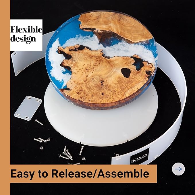 Resin Mold Large Round Deep -Kalinta 42inch Reusable Epoxy Round Molds for Resin Clock, Serving Tray Board, End Table，Floral Preservation Bouquet