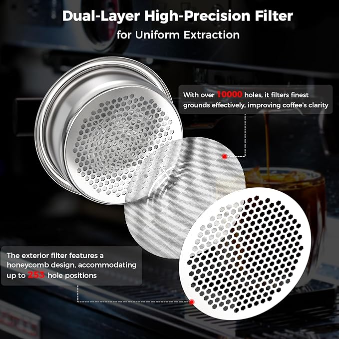 IKAPE 58MM Bottomless Naked Portafilter Black, Compatible with E61, Flair 58, ECM, Rocket, Sanremo, Synesso, Slayer, VBM Coffee Machines (Included 20g Capacity Filter Basket)