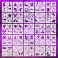 Fainne 100 Pcs Stencils for Painting on Wood Reusable Stencil Crafts Drawing Templates Holiday Wall Paper for DIY Scrapbook Home 2 x 2 Inch (Girls Theme)