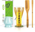 TEANAGOO Matcha Whisk Set, Bamboo Matcha Whisk (Chasen), 4 Pcs Traditional Starter Matcha Set, Scoop (Chashaku) Tea Spoon Whisk Holder, Matcha Accessory, Bamboo Whisk For Matcha Tea (100prongs)