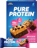 Pure Protein Bars, High Protein, Nutritious Snacks to Support Energy, Low Sugar, Gluten Free, Brookie, 1.76oz, Pack of 4
