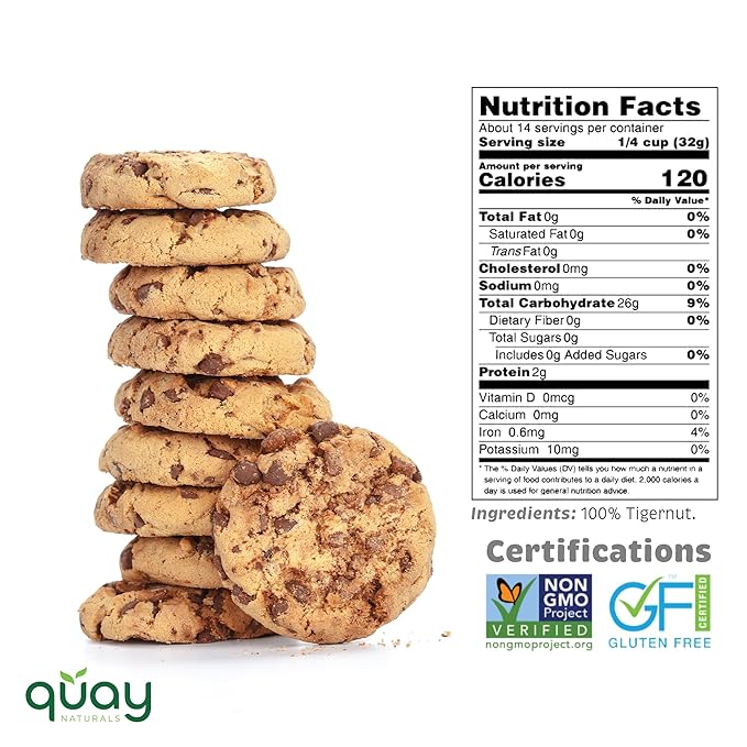 Quay Naturals Organic Tigernut Flour, 1lb, Gluten Free, Grain Free, Nut Free Flour - Paleo Friendly - Non GMO