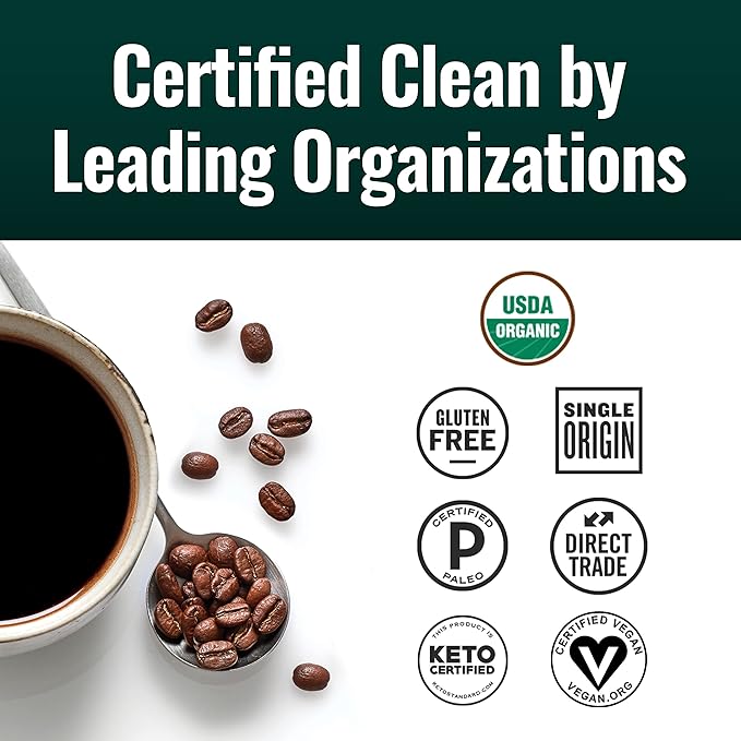 Natural Force - Bulk Organic Clean Coffee Classic, Mold & Mycotoxin Free, Lab Tested for Toxins & Purity, Low Acidity, Incredible Taste & Aroma, Whole Bean Medium Roast, 5 lbs