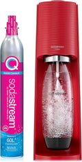 SodaStream Terra Sparkling Water Maker (Red) with CO2 and Dishwasher Safe Bottle