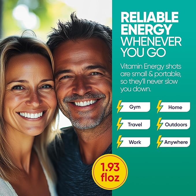 Vitamin Energy Immune+ Extra Strength Energy Shot Pineapple Punch 24 Pack, 260mg Natural Caffeine, B-Vitamins, Citicoline, Green Tea, Immunity & Focus Support, Zero Sugar, Gluten-Free 1.93 fl oz