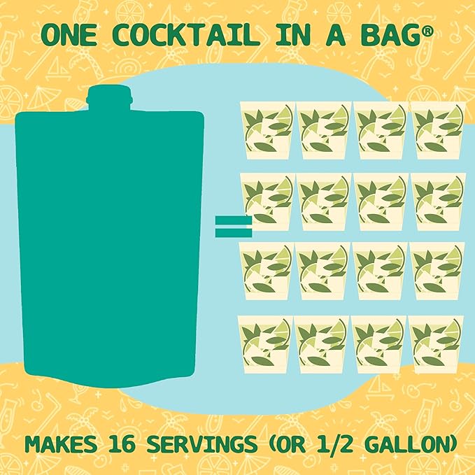 Lt. Blender's Mojito in a Bag - Makes 1/2 Gallon of Frozen Mix - Non-GMO Cocktail Mix for Slushies - Make a Cocktail, Wine Slushie or Mocktail - (Pack of 1)