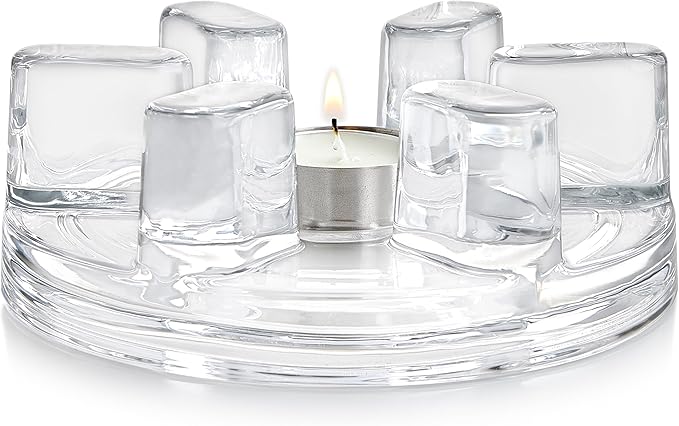 Teabloom Petals Tea Warmer – Elegant Glass Teapot Warmer with Tealight Candle | Universal Fit for Most Teapots | Durable Soda-Lime Glass Design