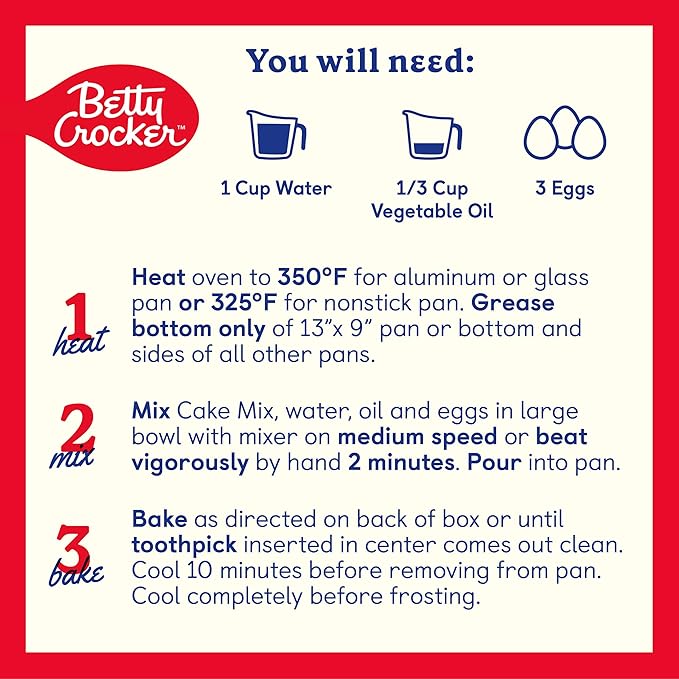 Betty Crocker Delights Super Moist French Vanilla Cake Mix, Holiday Baking, 13.25 oz