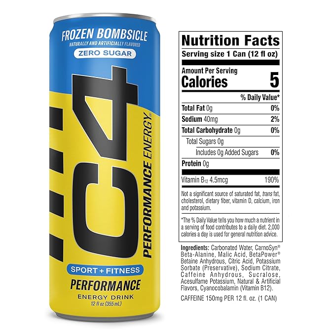 C4 Performance Energy Carbonated 12oz 4pk Frozen Bomb