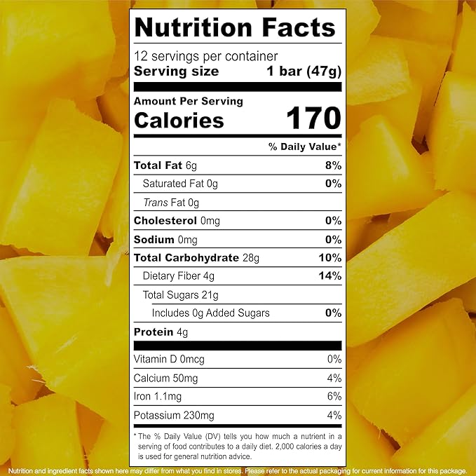 JONESBAR Organic Plant Based Protein Bars | Mango Almond | Fruit & Nut Bar, Kosher, Gluten Free, Paleo Breakfast Bars, School Snacks, Vegan Snack & Healthy Snacks for Adults and Kids (Pack of 12)