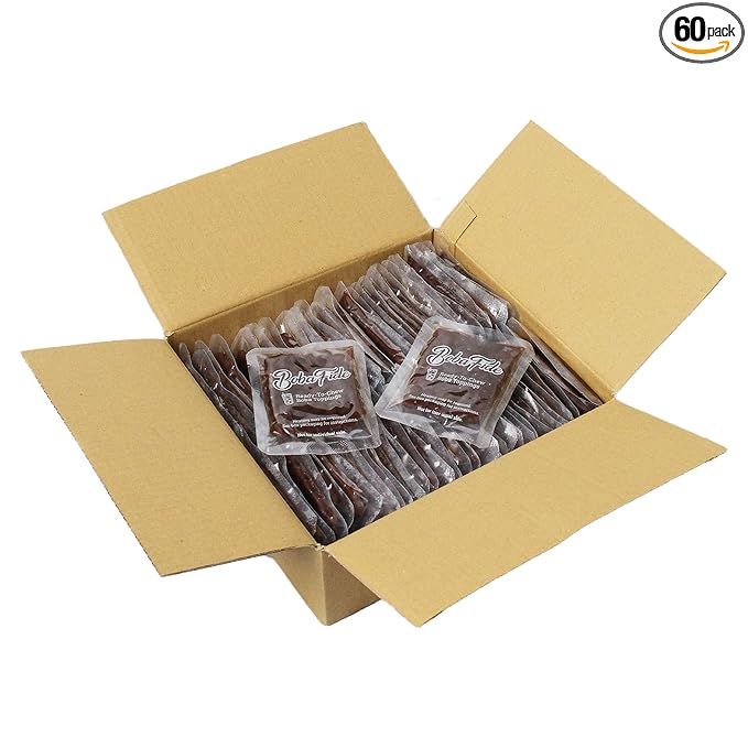 BOBA FIDE Instant Brown Sugar Boba Tapioca Pearls Bulk, 60 Packets of Black Tapioca Pearls in Brown Sugar Syrup for Boba Bubble Milk Tea Kit, Ready in 25 Sec, No Preservatives, Gluten, or Corn Syrup