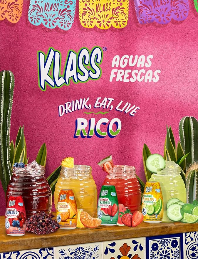 Klass Aguas Frescas Water Enhancers Variety Pack 1.62 ounces (Pack of 4, Makes 24 servings each))