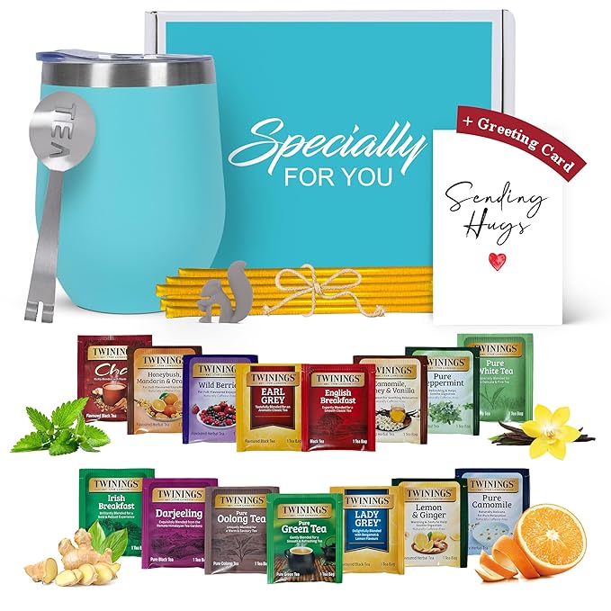Gift Set for Tea Lovers – Get Well Care Package with Sampler (Sending Hug Card)