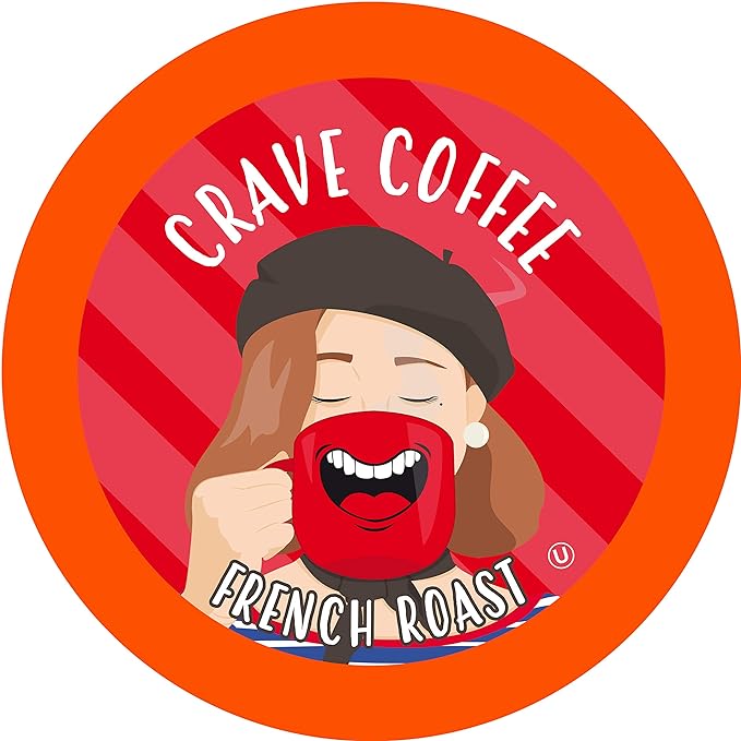 Crave Beverages French Roast - Dark Roast Coffee Pods, for Keurig K Cup Brewers, 40 Count